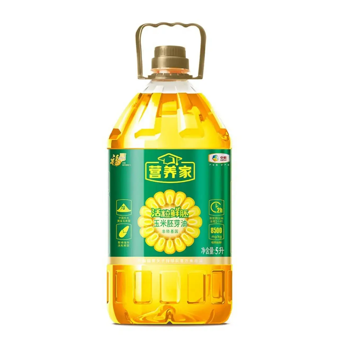 福临门营养家活粒鲜胚玉米胚芽油5L